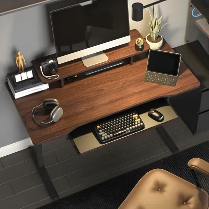 Contemporary Wooden Adjustable Standing Desk for Home Office Image - 2