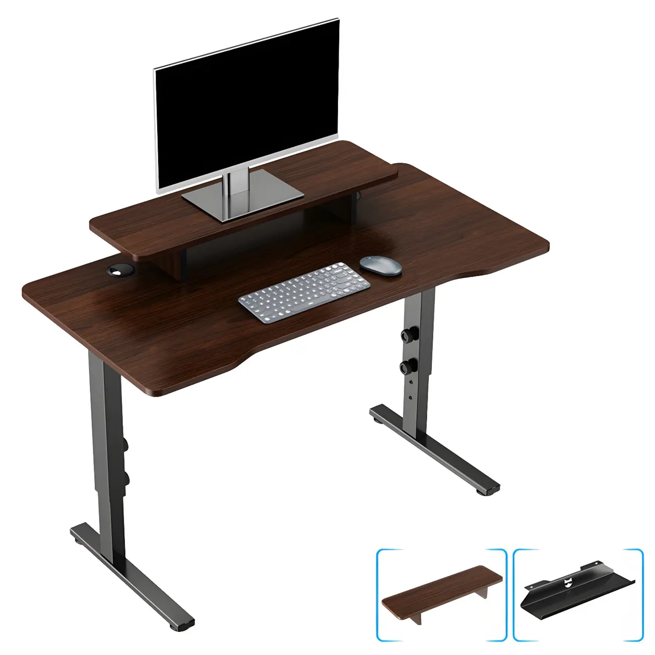 Contemporary Wooden Adjustable Standing Desk for Home Office Image - 8 | homeyfad