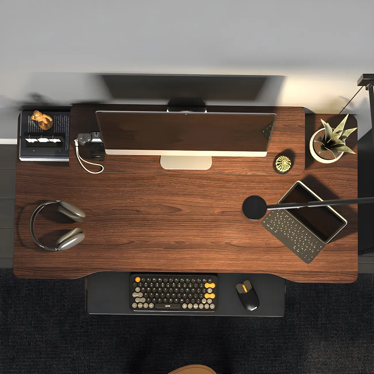 Contemporary Wooden Adjustable Standing Desk for Home Office Image - 4