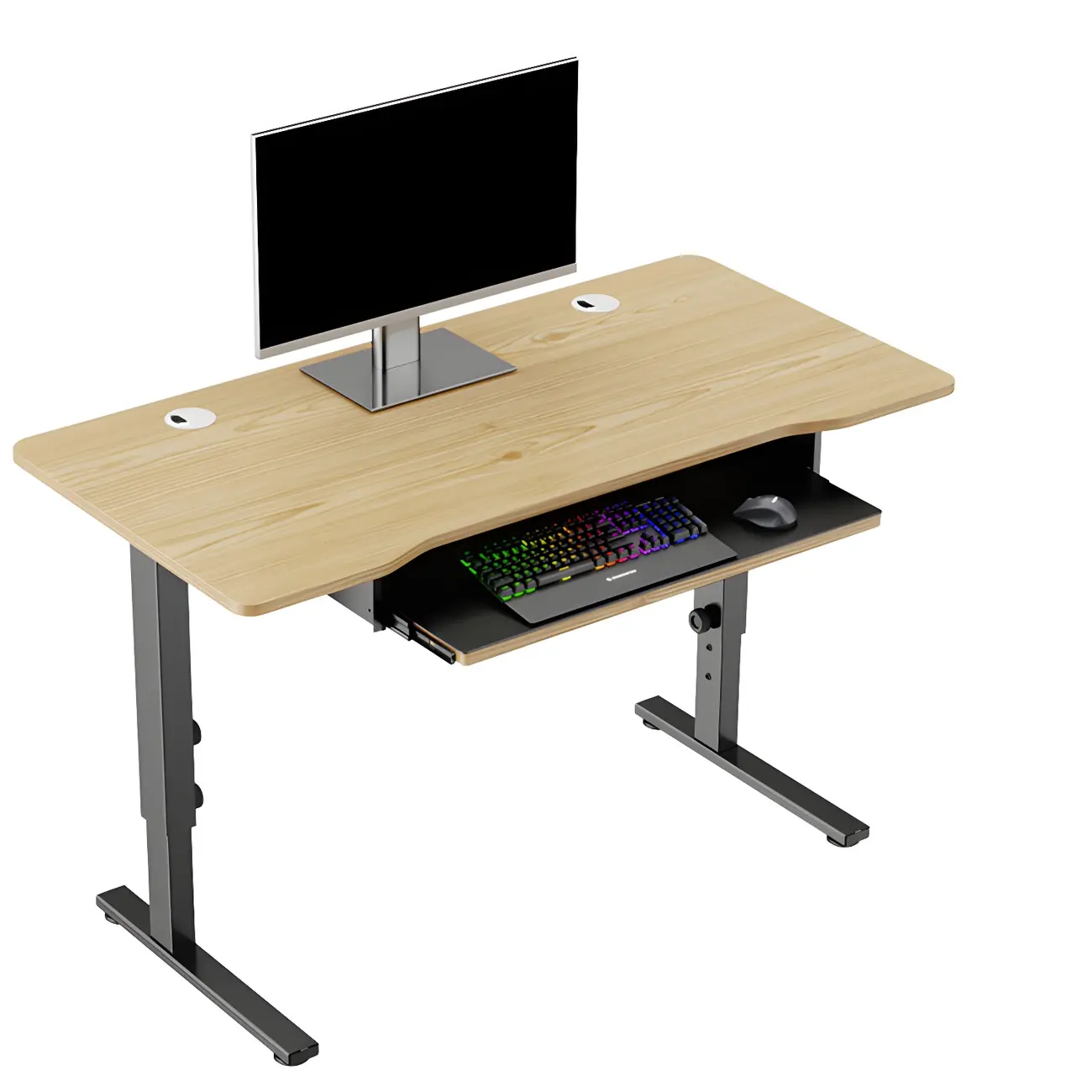 Contemporary Wooden Adjustable Standing Desk for Home Office Image - 9 | homeyfad