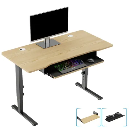 Contemporary Wooden Adjustable Standing Desk for Home Office Image - 10