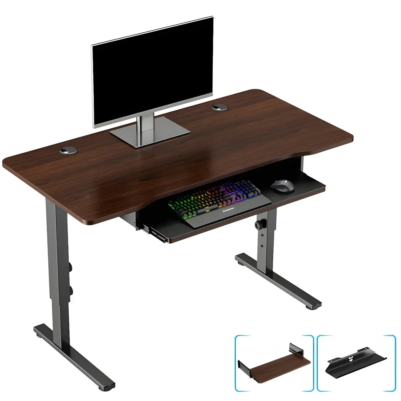 Contemporary Wooden Adjustable Standing Desk for Home Office Image - 11