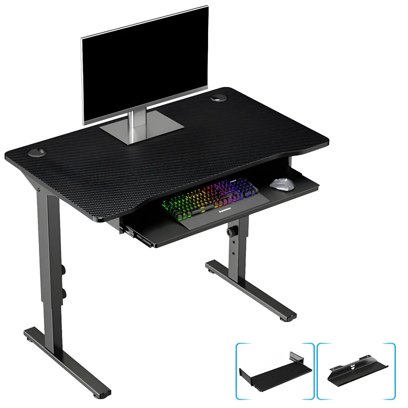 Contemporary Wooden Adjustable Standing Desk for Home Office Image - 17 | homeyfad