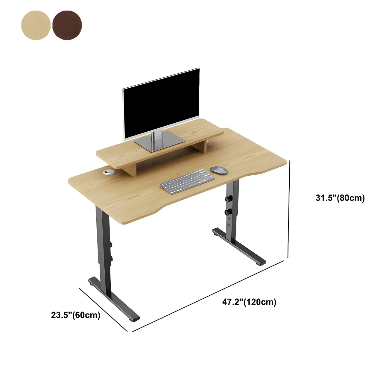 Contemporary Wooden Adjustable Standing Desk for Home Office Image - 21