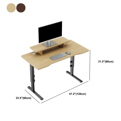 Contemporary Wooden Adjustable Standing Desk for Home Office Image - 21