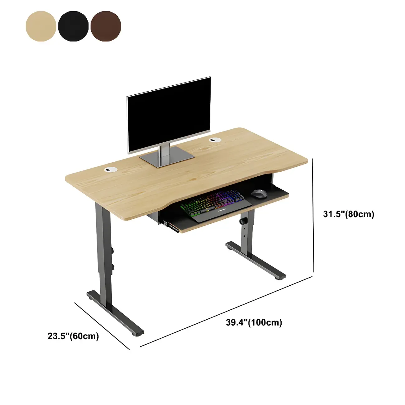 Contemporary Wooden Adjustable Standing Desk for Home Office Image - 22