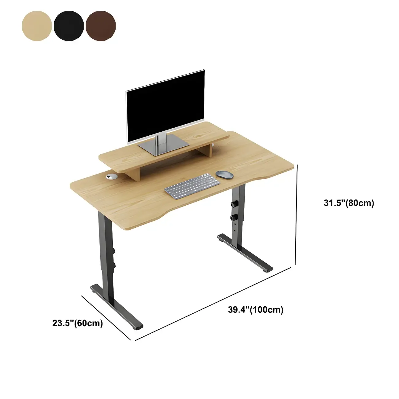 Contemporary Wooden Adjustable Standing Desk for Home Office Image - 24