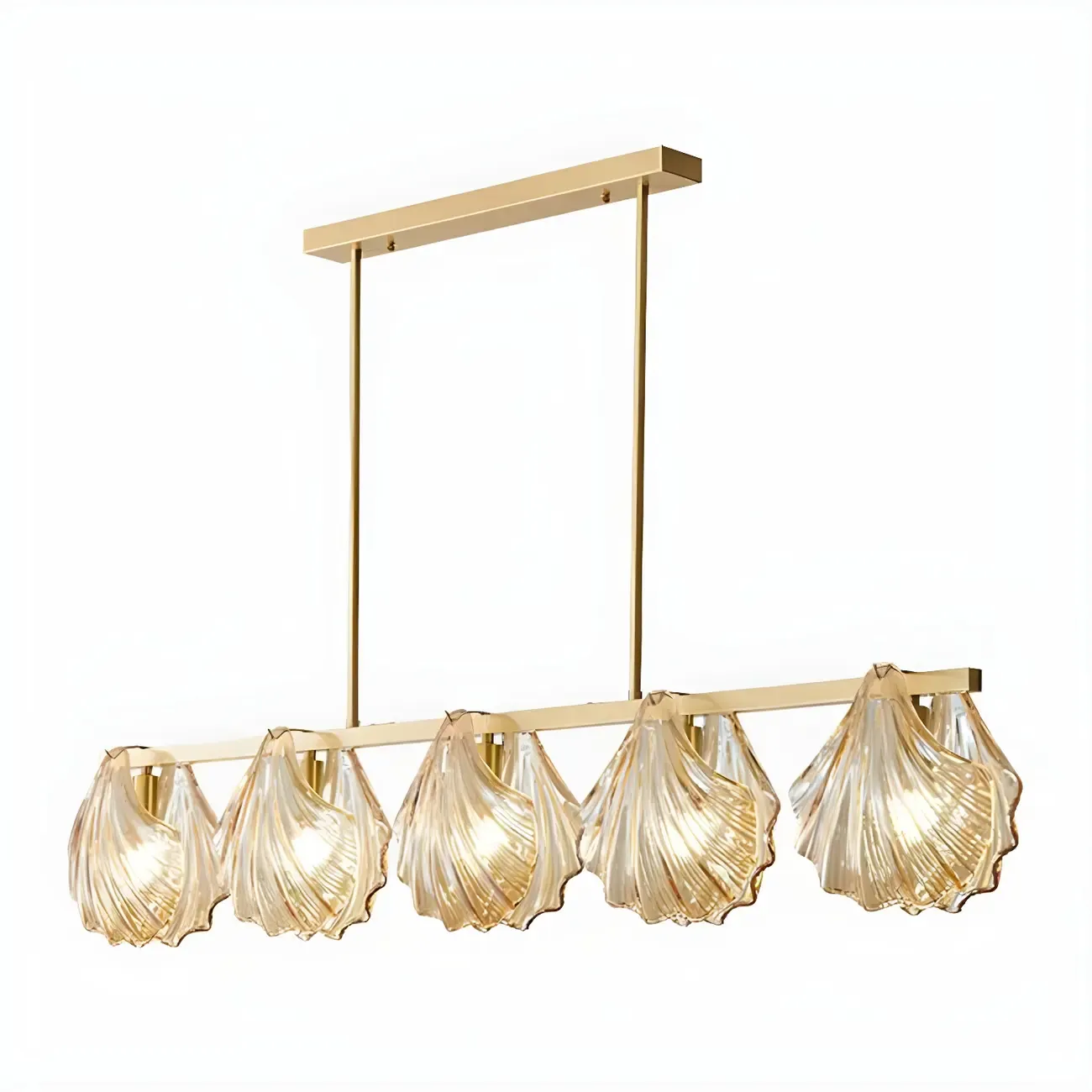 Modern Glass Metal Pendant Light for Kitchen Island Image - 3