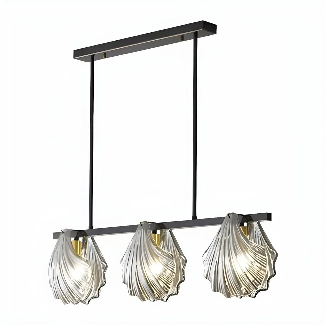 Modern Glass Metal Pendant Light for Kitchen Island Image - 4