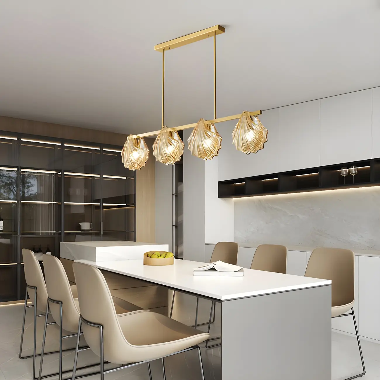 Modern Glass Metal Pendant Light for Kitchen Island Image - 5 | homeyfad
