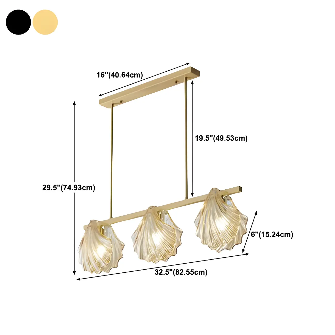 Modern Glass Metal Pendant Light for Kitchen Island #size | homeyfad