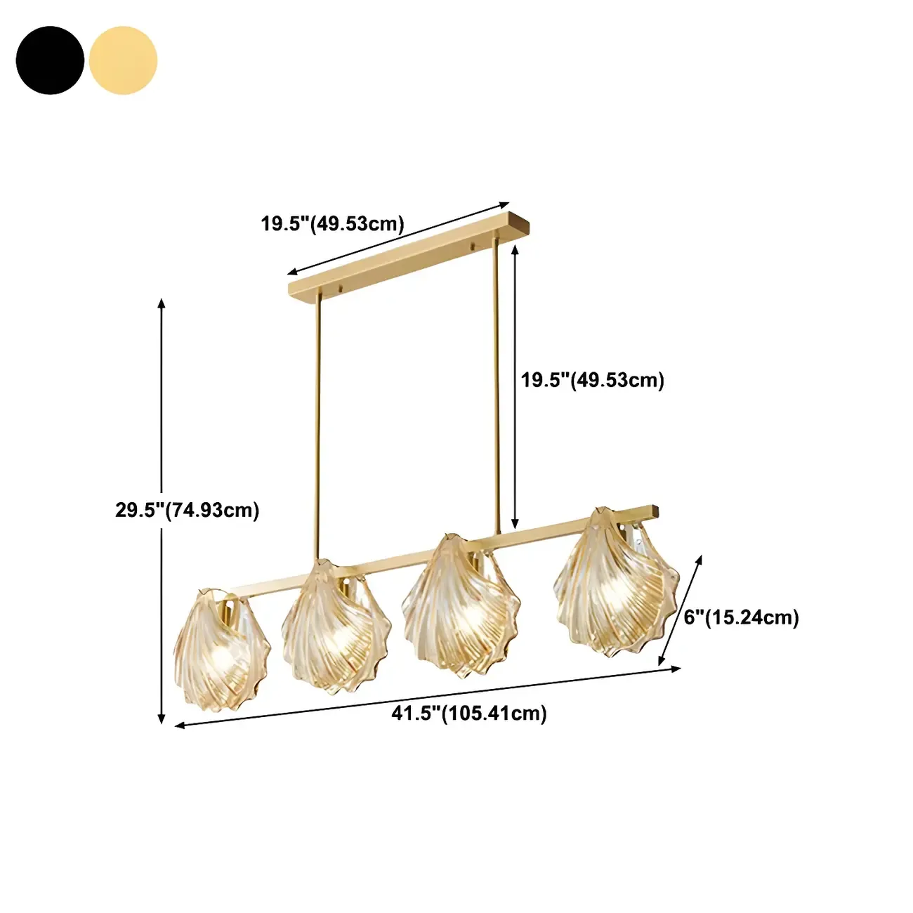 Modern Glass Metal Pendant Light for Kitchen Island Image - 19