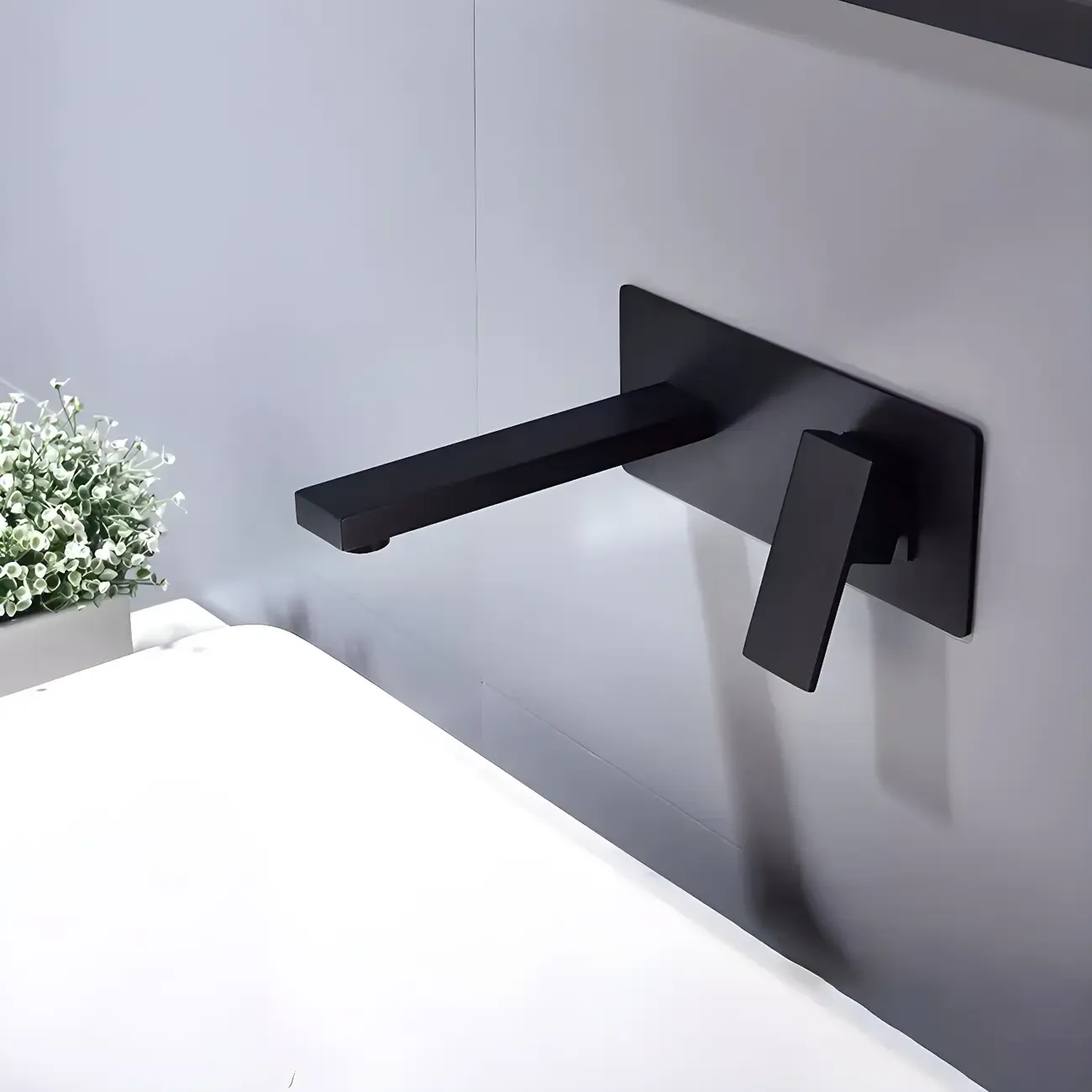 Glam Brass Wall-Mounted Bathroom Faucet with Scratch Resistant Image - 1