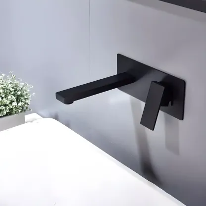 Glam Brass Wall-Mounted Bathroom Faucet with Scratch Resistant Image - 1