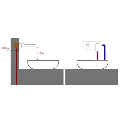 Glam Brass Wall-Mounted Bathroom Faucet with Scratch Resistant Image - 10