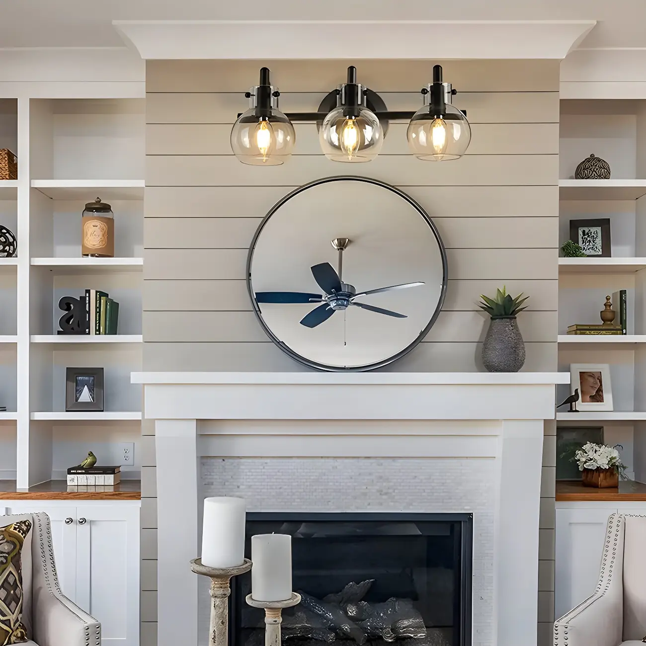 Black Globe Modern Vanity Light with Glass Shades Image - 6 | homeyfad