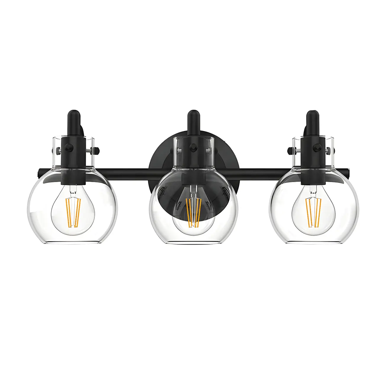Black Globe Modern Vanity Light with Glass Shades Image - 8 | homeyfad