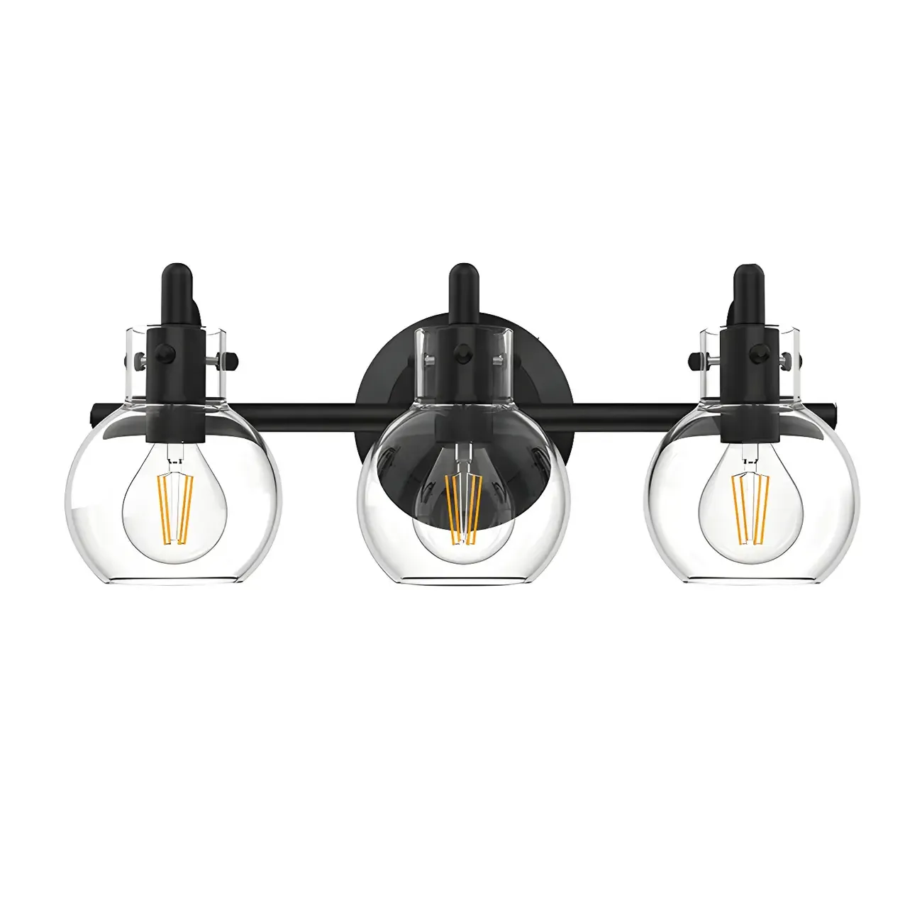 Black Globe Modern Vanity Light with Glass Shades Image - 8
