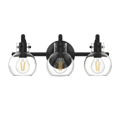 Black Globe Modern Vanity Light with Glass Shades Image - 8