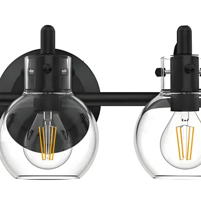 Black Globe Modern Vanity Light with Glass Shades Image - 9