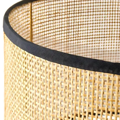 Brown Rarran Metal Drum-Shaped LED Table Lamp Image - 5