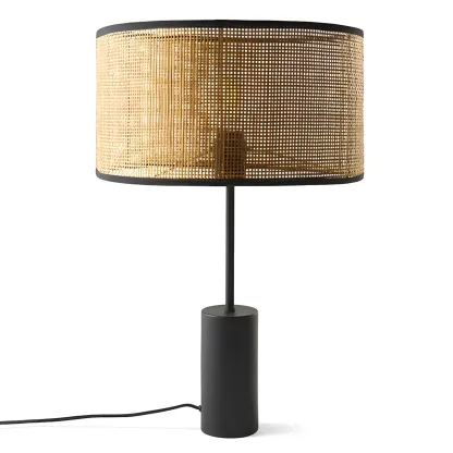 Brown Rarran Metal Drum-Shaped LED Table Lamp Image - 8
