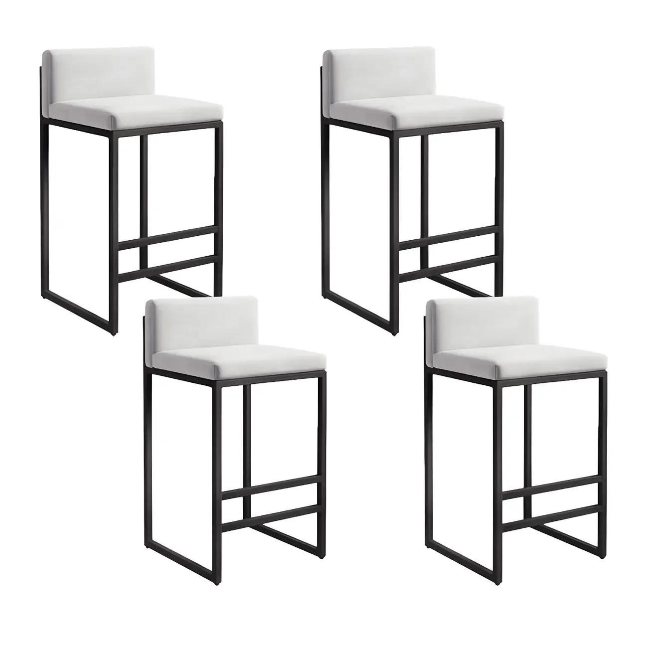 Square Velvet Upholstered Metal Base Counter Bar Stools | HomeyFad