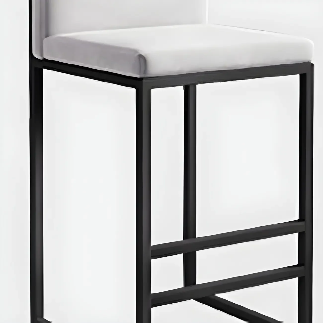 Square Velvet Upholstered Metal Base Counter Bar Stools Image - 23