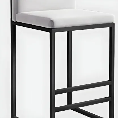 Square Velvet Upholstered Metal Base Counter Bar Stools Image - 23