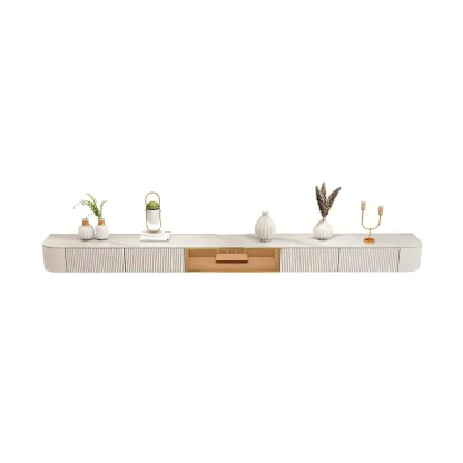 Nordic Stone Floating TV Stand with Drawers Storage for Home Image - 5