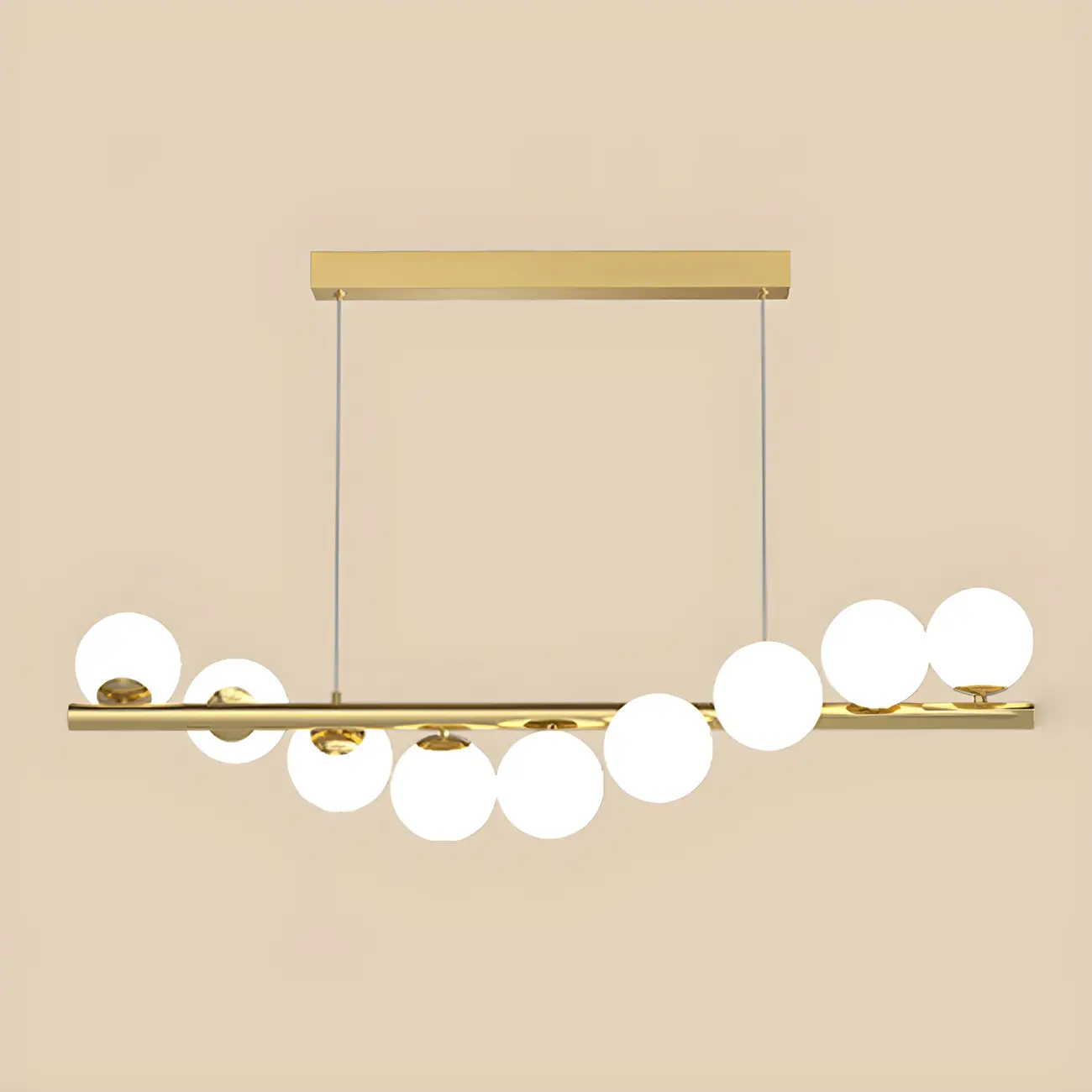 Sleek Modern Gold Glass Globe Island Chandelier Image - 11 | homeyfad