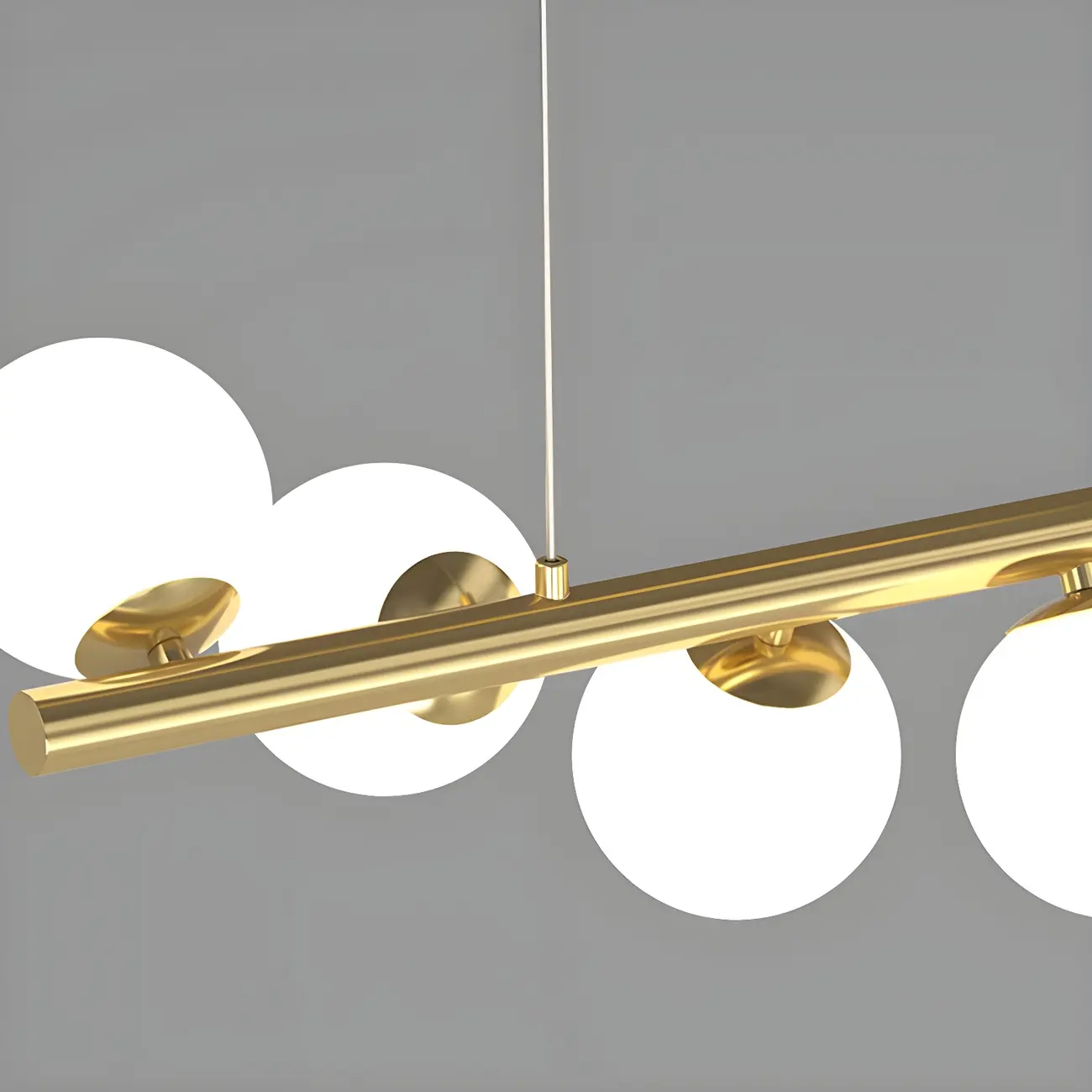 Sleek Modern Gold Glass Globe Island Chandelier Image - 14 | homeyfad