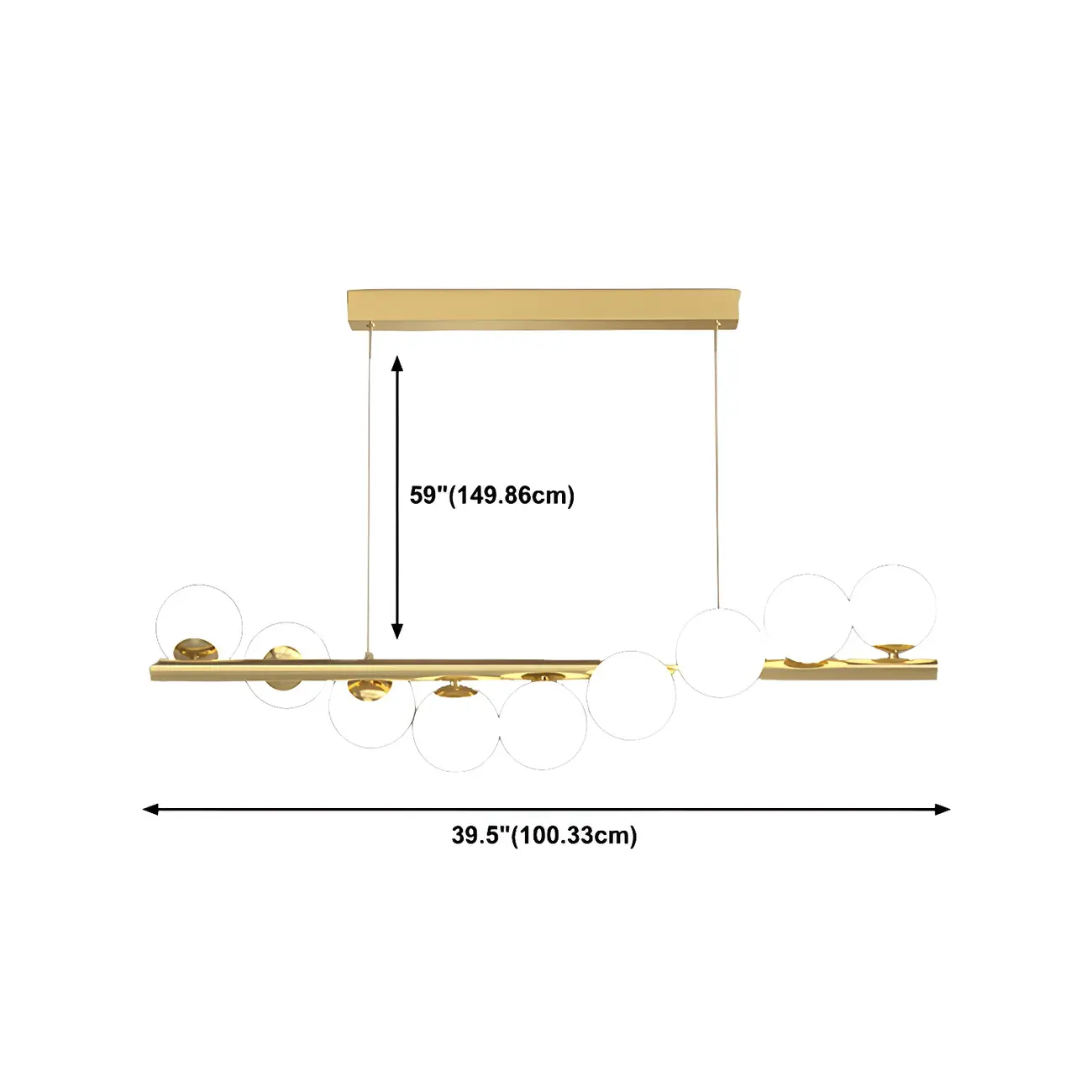 Sleek Modern Gold Glass Globe Island Chandelier Image - 17 | homeyfad