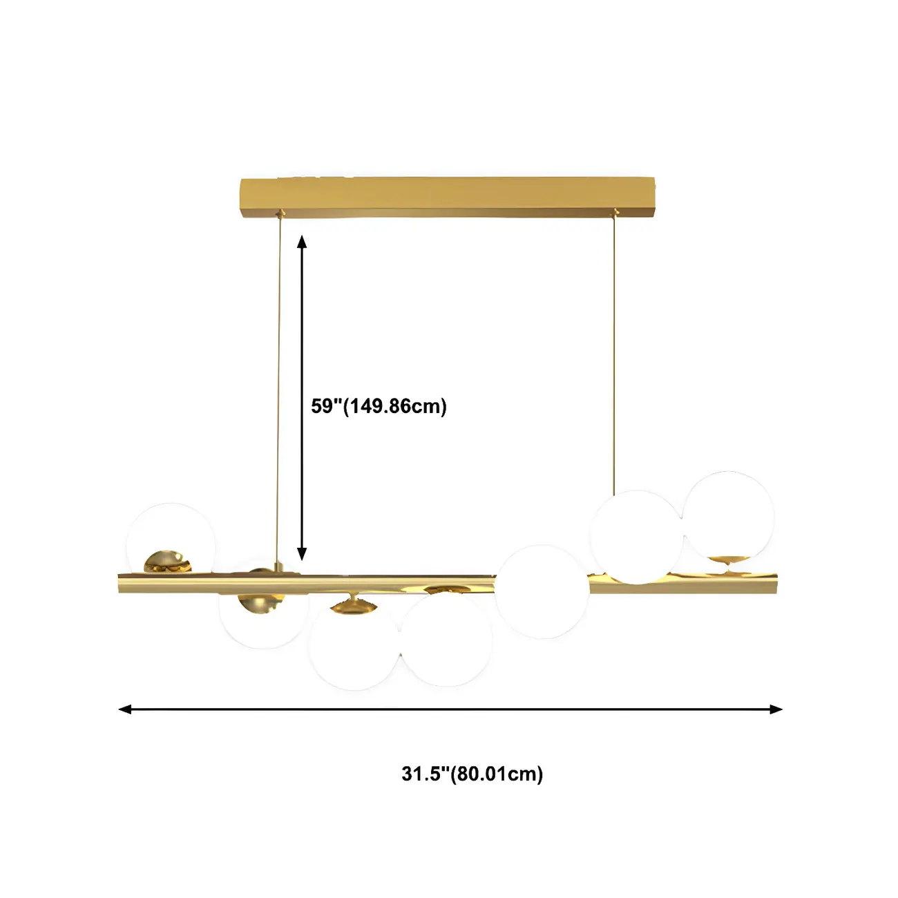 Sleek Modern Gold Glass Globe Island Chandelier Image - 18 | homeyfad