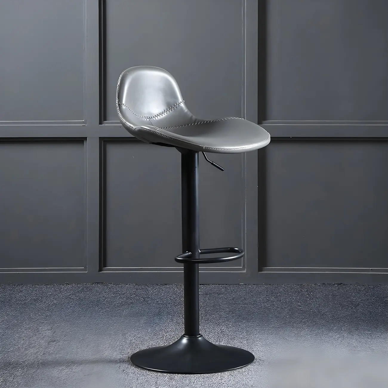 Modern Leather Adjustable Bar Stools with Footrest for Home Bar Image - 5 | homeyfad