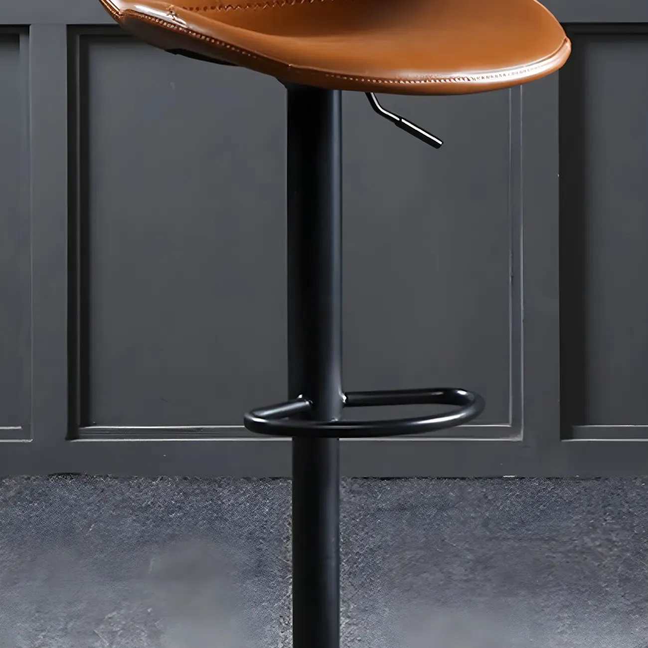 Modern Leather Adjustable Bar Stools with Footrest for Home Bar Image - 19