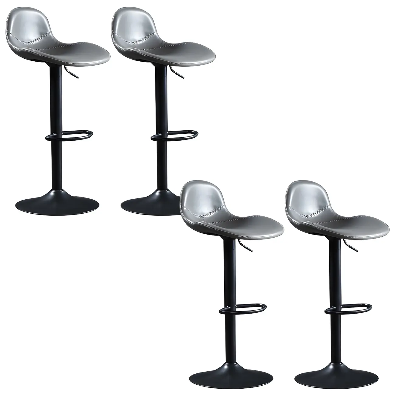 Modern Leather Adjustable Bar Stools with Footrest for Home Bar Image - 21 | homeyfad