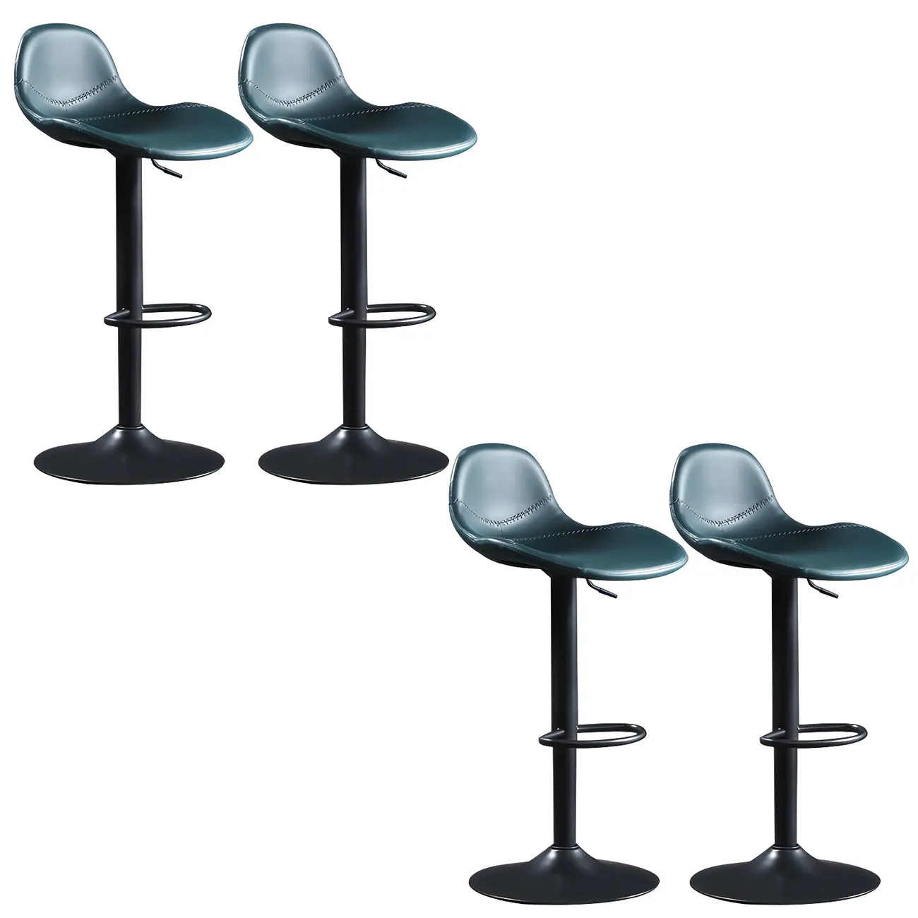 Modern Leather Adjustable Bar Stools with Footrest for Home Bar Image - 24 | homeyfad