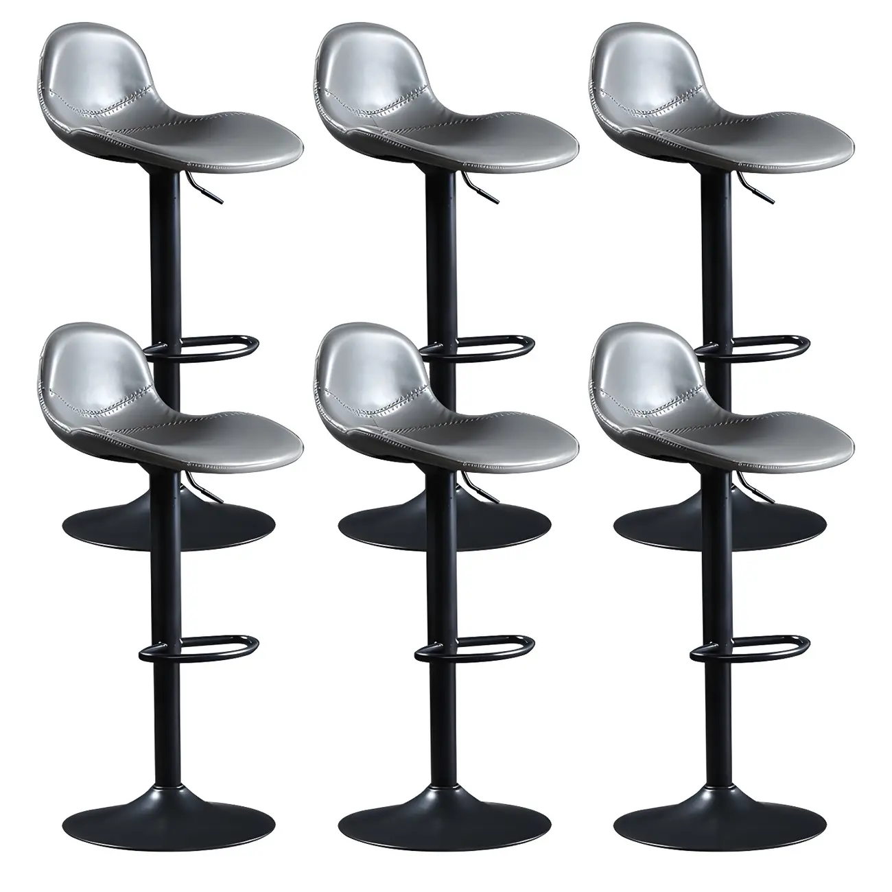 Modern Leather Adjustable Bar Stools with Footrest for Home Bar Image - 27 | homeyfad