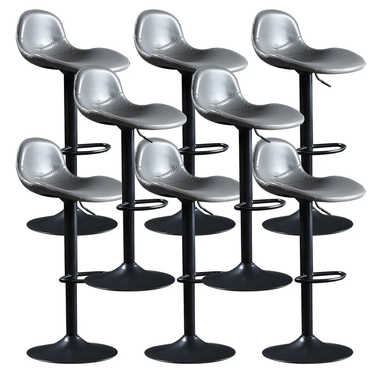 Modern Leather Adjustable Bar Stools with Footrest for Home Bar Image - 31 | homeyfad