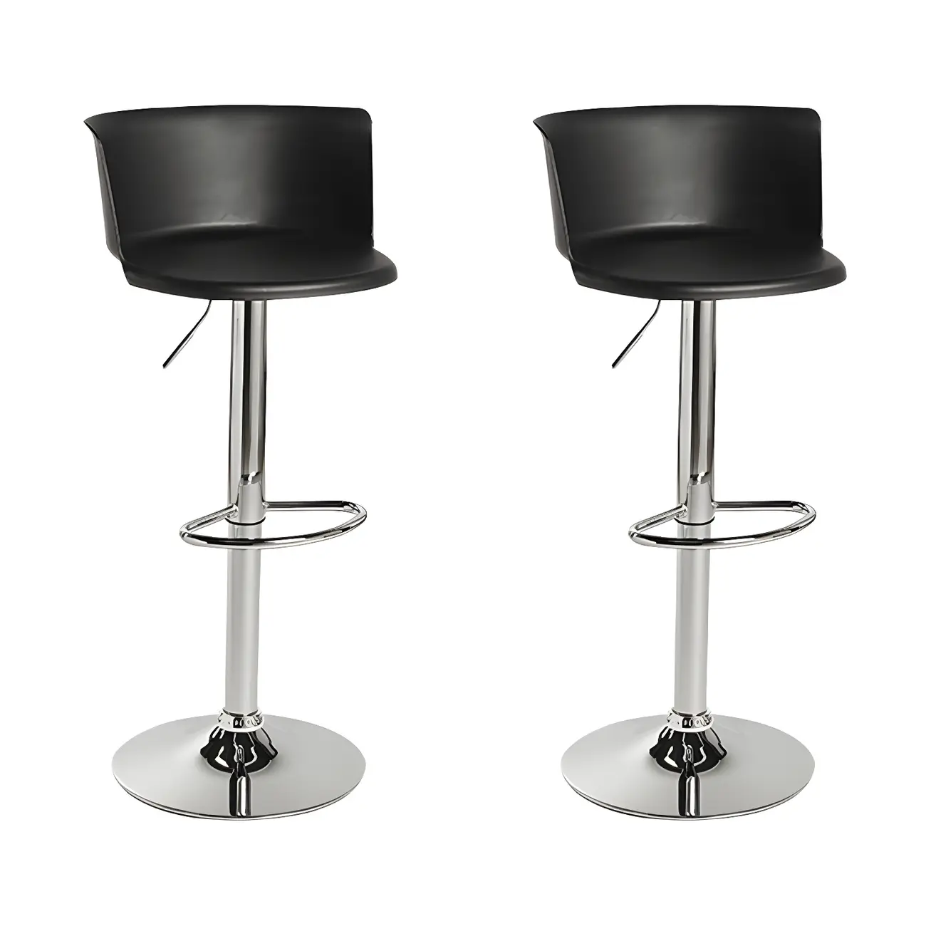 Glam Metal Adjustable Swivel Bar Stools with Backrest for Kitchen Image - 6 | homeyfad