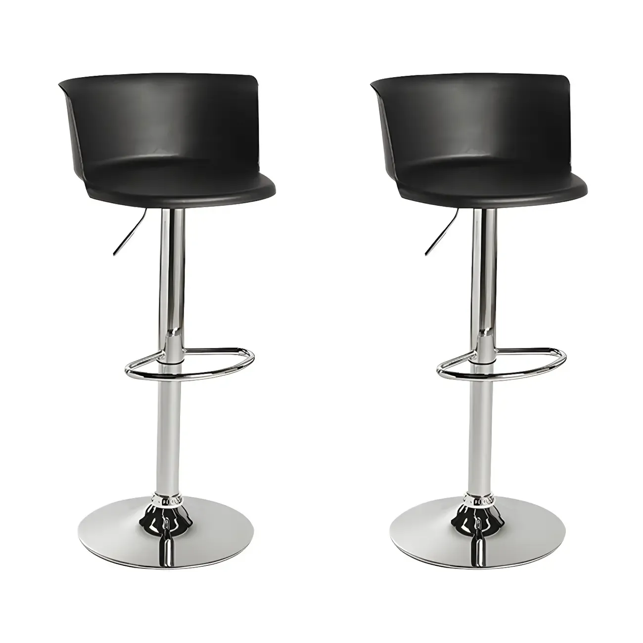 Glam Metal Adjustable Swivel Bar Stools with Backrest for Kitchen Image - 6