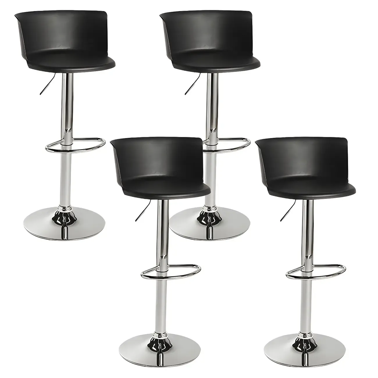 Glam Metal Adjustable Swivel Bar Stools with Backrest for Kitchen Image - 7