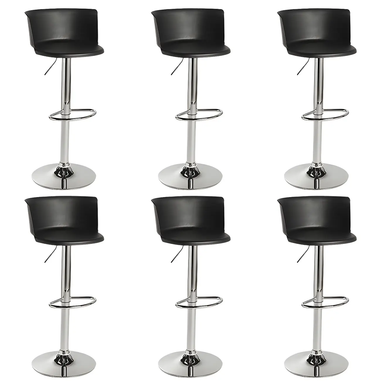 Glam Metal Adjustable Swivel Bar Stools with Backrest for Kitchen Image - 8 | homeyfad
