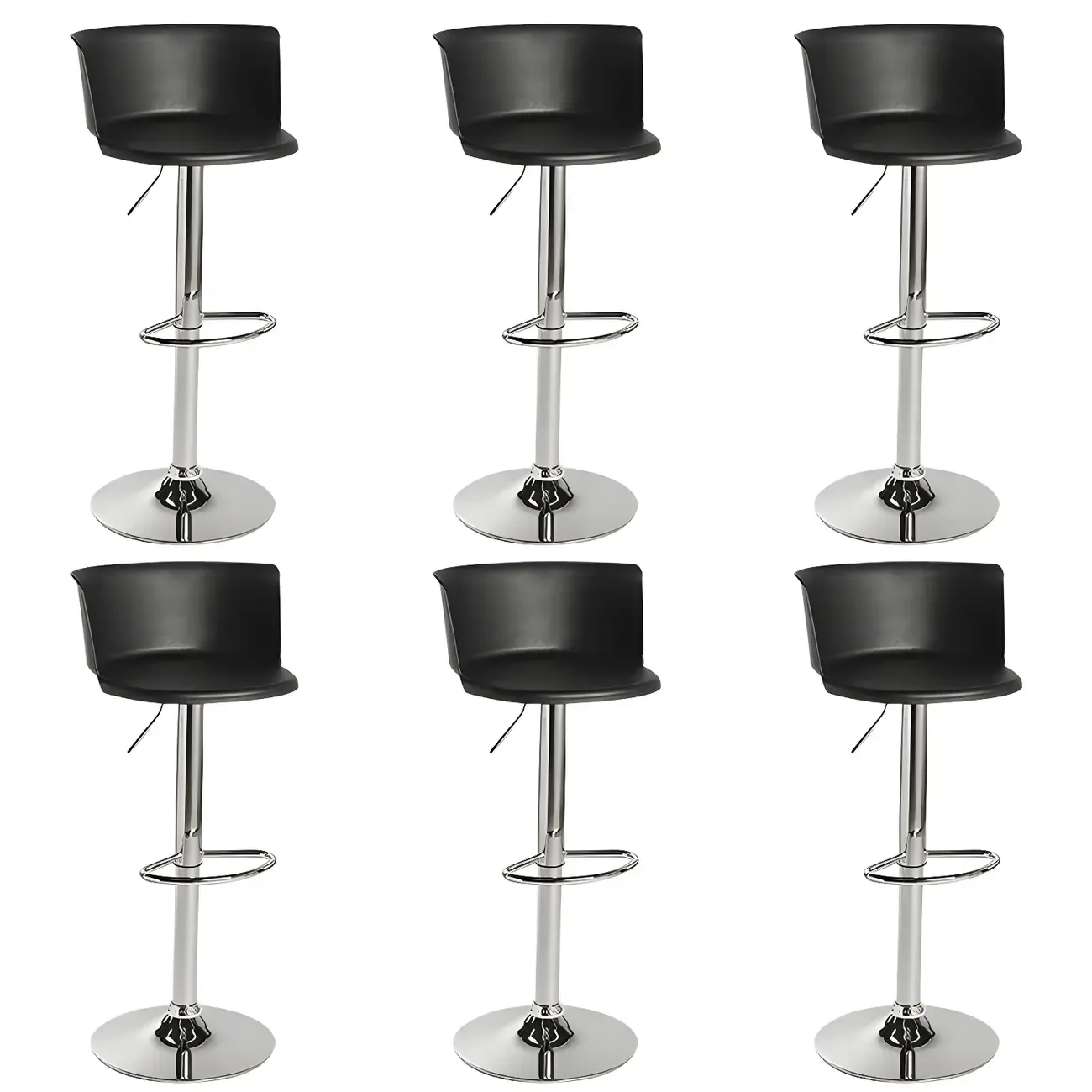 Glam Metal Adjustable Swivel Bar Stools with Backrest for Kitchen Image - 8