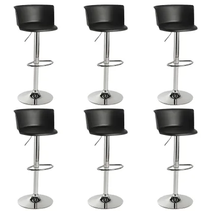 Glam Metal Adjustable Swivel Bar Stools with Backrest for Kitchen Image - 8