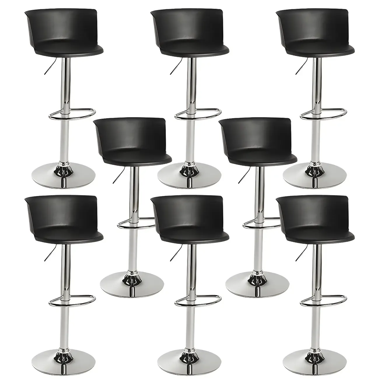 Glam Metal Adjustable Swivel Bar Stools with Backrest for Kitchen Image - 10