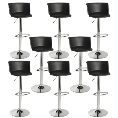 Glam Metal Adjustable Swivel Bar Stools with Backrest for Kitchen Image - 10