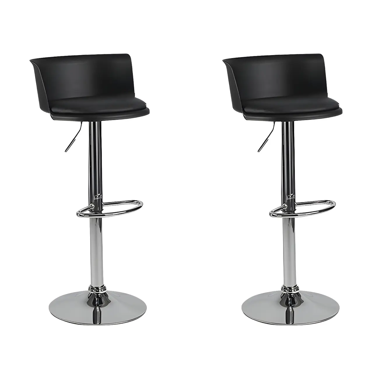 Glam Metal Adjustable Swivel Bar Stools with Backrest for Kitchen Image - 15 | homeyfad
