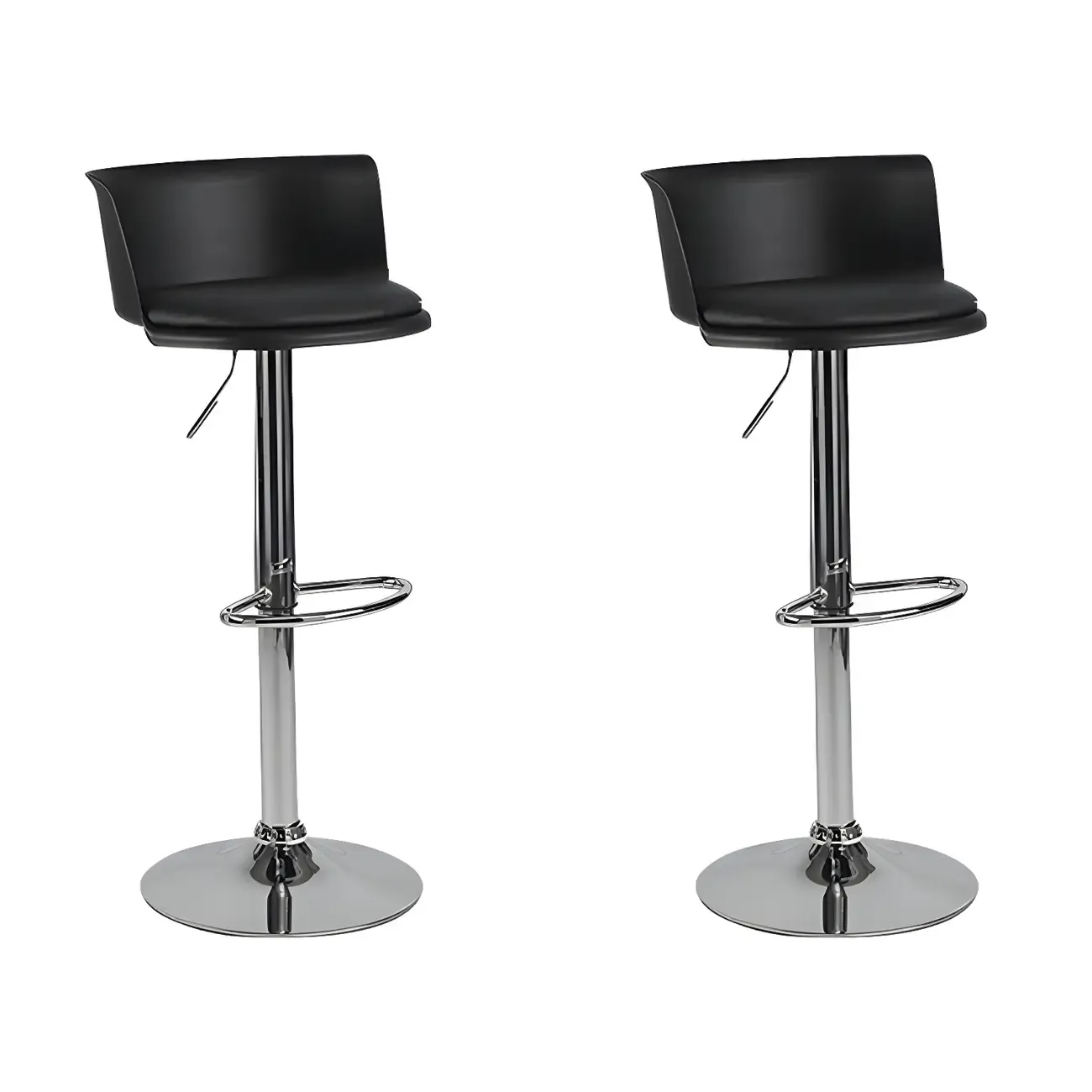 Glam Metal Adjustable Swivel Bar Stools with Backrest for Kitchen Image - 15